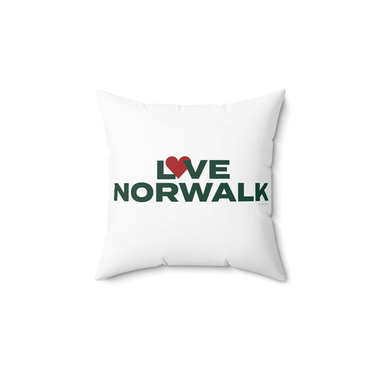 Love Norwalk Spun Polyester Square Pillow
