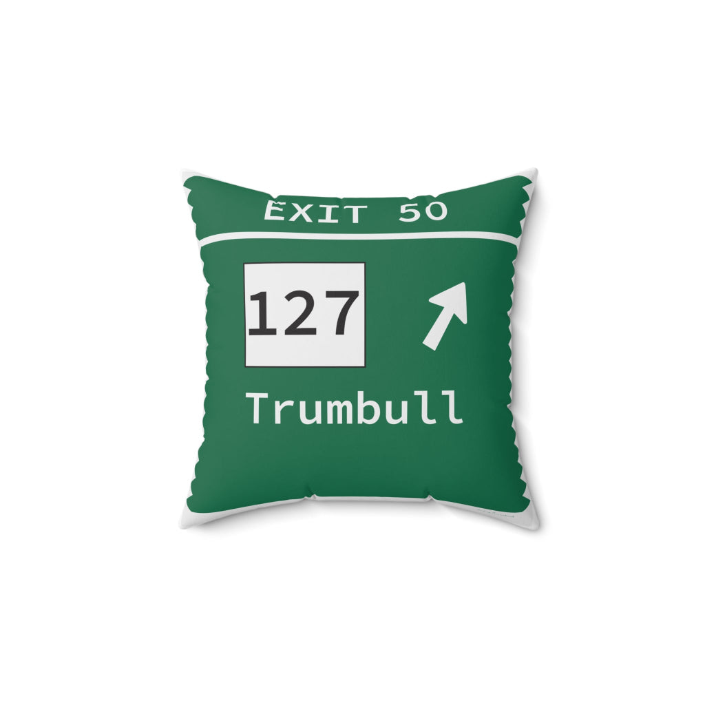 Merritt parkway exit 50 decor pillow - merritt parkway and connecticut gifts and merch by Finding Connecticut 