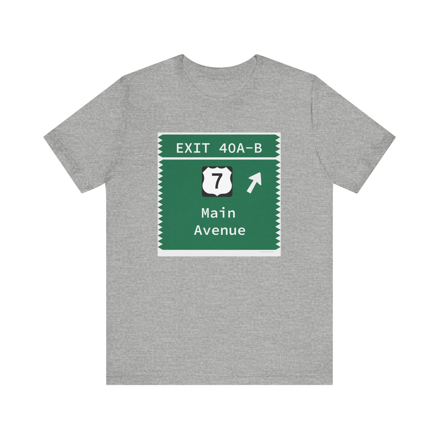 Vintage Merritt Parkway Exit 40 A-B Sign Unisex Jersey Short Sleeve T-Shirt