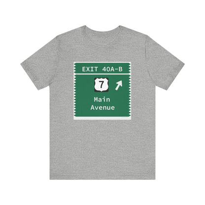 Vintage Merritt Parkway Exit 40 A-B Sign Unisex Jersey Short Sleeve T-Shirt