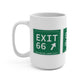 Vintage Exit 66 WCP Sign Mug 15oz