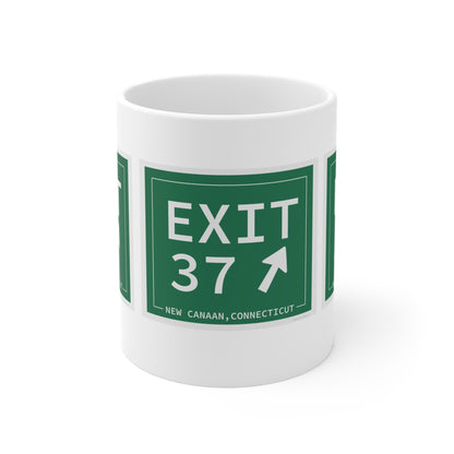 Vintage Exit 37 Merritt Parkway Sign Mug 11oz