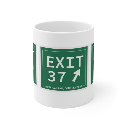 Vintage Exit 37 Merritt Parkway Sign Mug 11oz