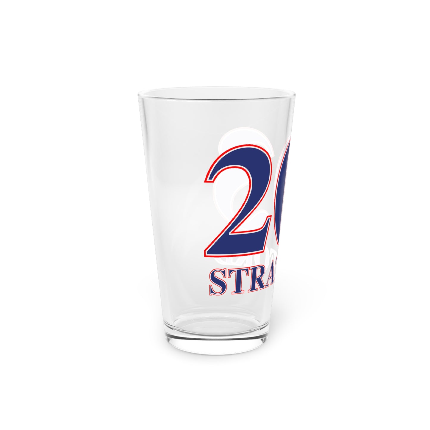 203 Stratford Red White & Blue Pint Glass, 16oz