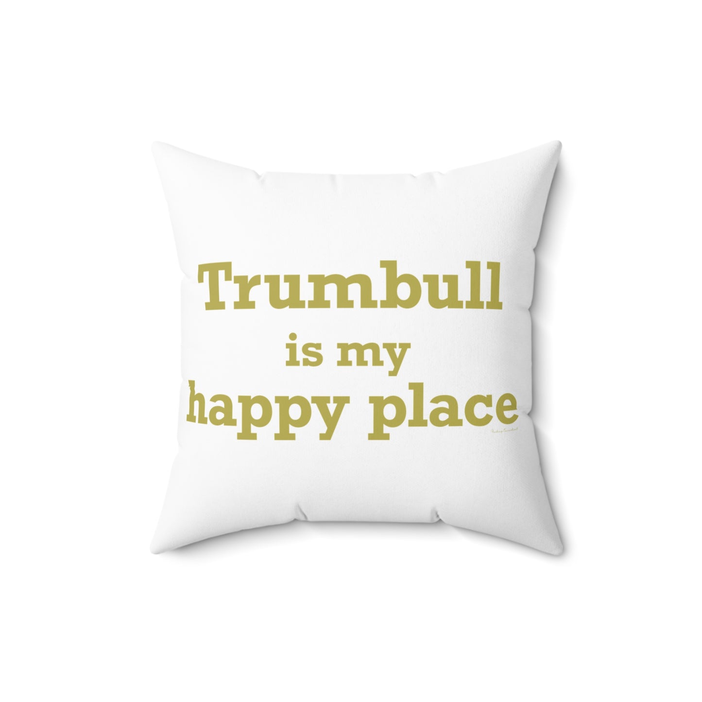Trumbull Is My Happy Place Spun Polyester Square Pillow
