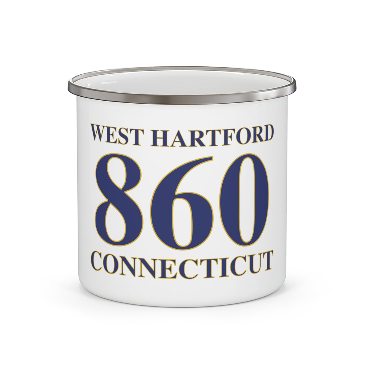 West Hartford 860 Connecticut WEnamel Camping Mug