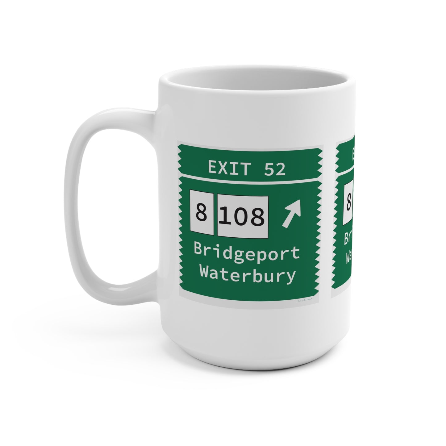 Vintage Merritt Parkway Exit 52 Sign Mug 15oz