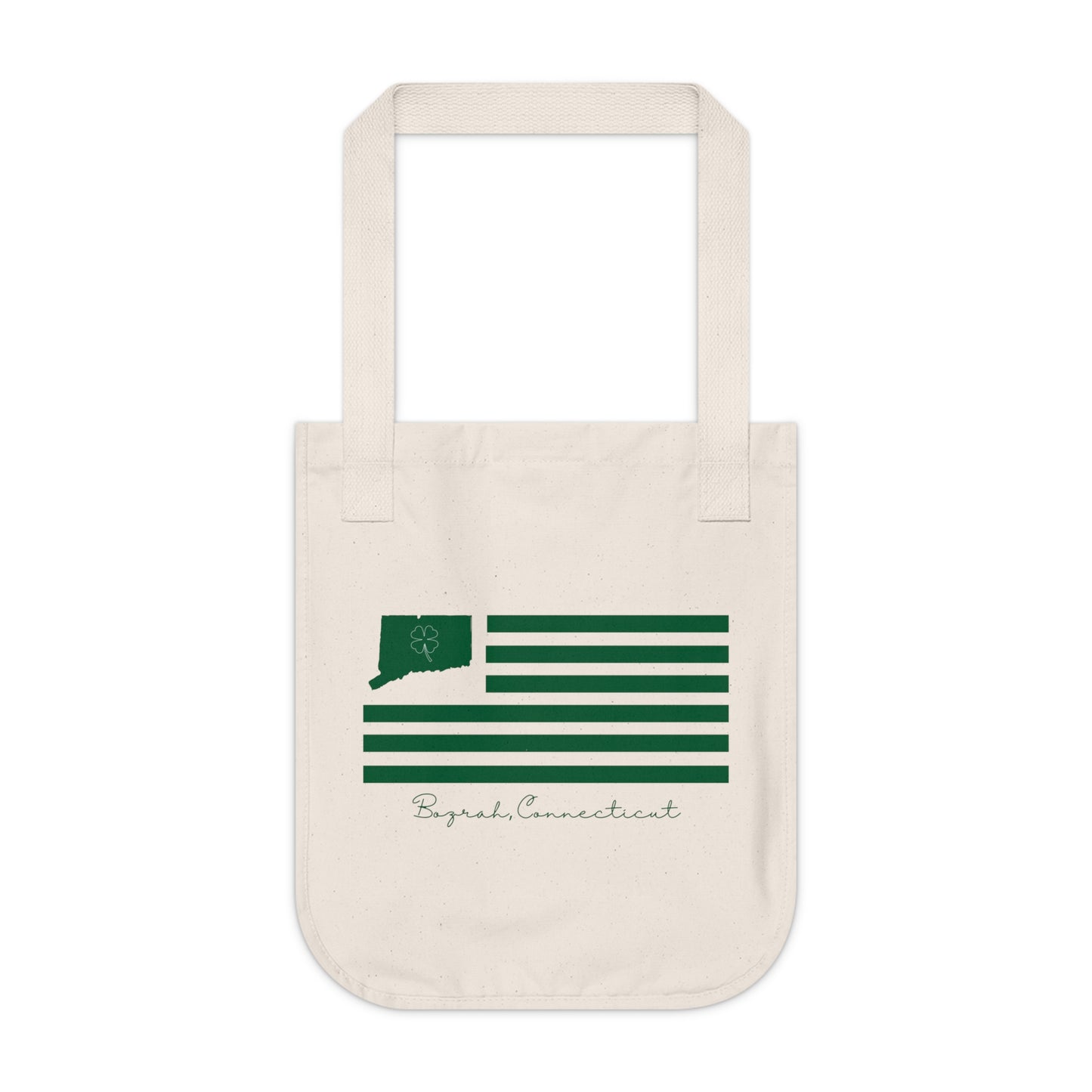 Bozrah Connecticut St. Patrick’s Day Flag Organic Canvas Tote Bag