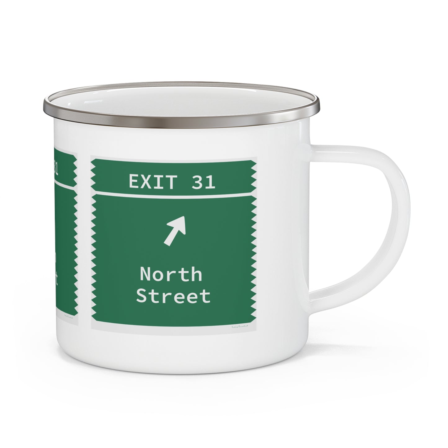 Vintage Merritt Parkway Exit 31 Sign Enamel Camping Mug