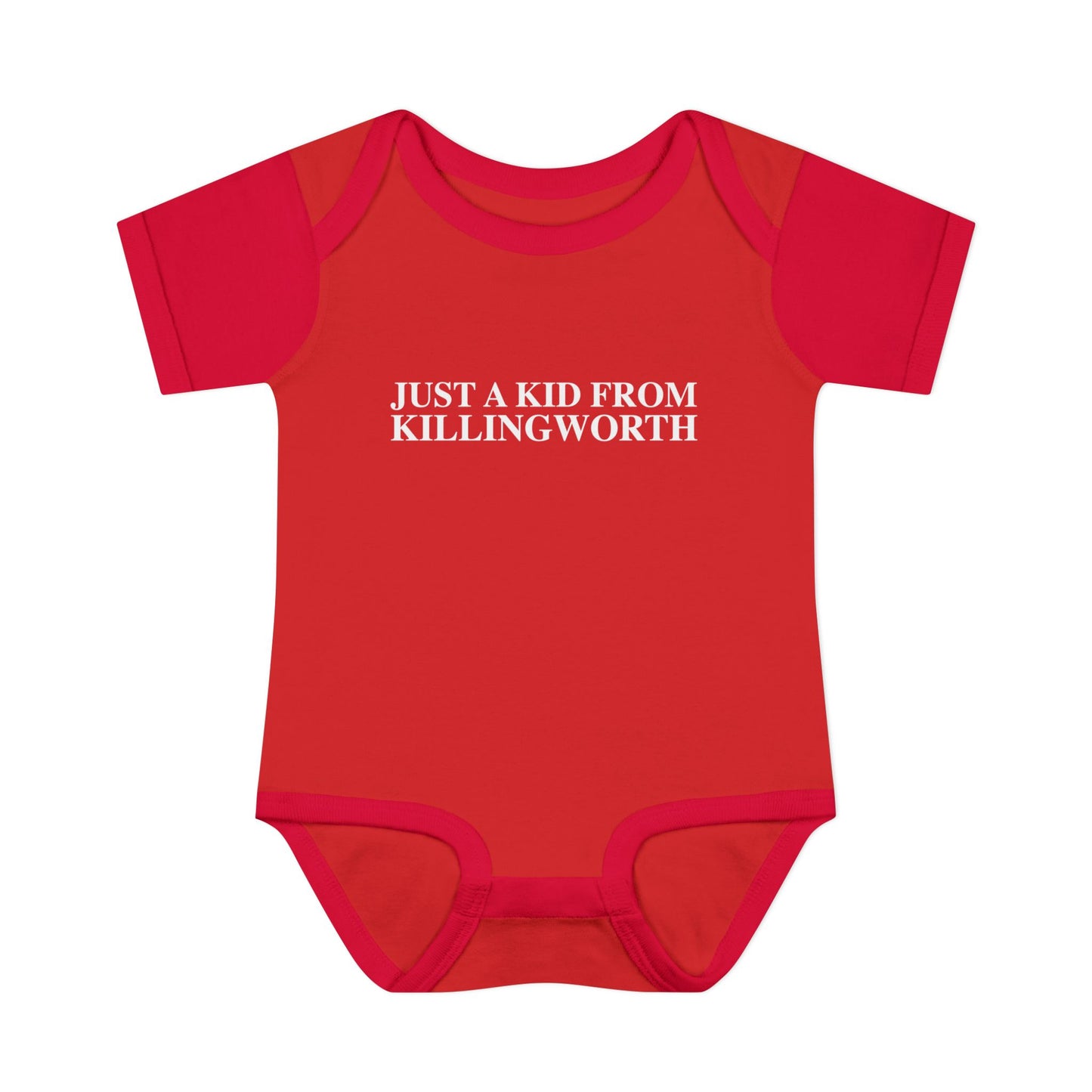 Just a kid from Killingworth Infant Baby Rib Bodysuit