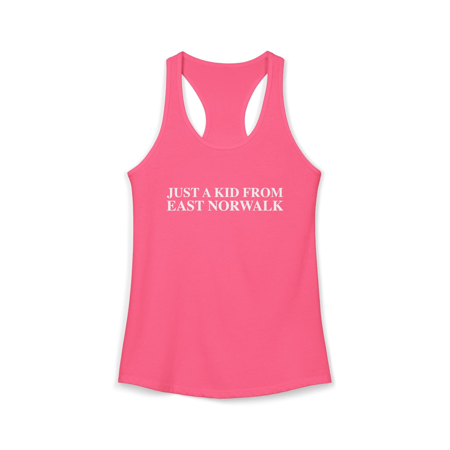 Just a kid from East Norwalk Women's Ideal Racerback Tank Top