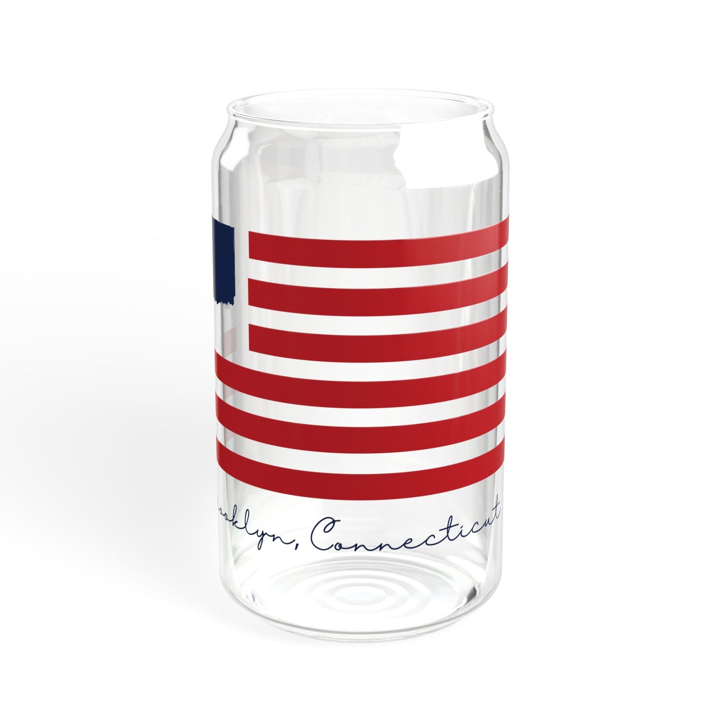 Brooklyn Connecticut Flag Sipper Glass, 16oz