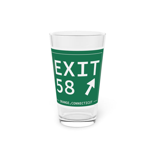Vintage Exit 58 WCP Sign Pint Glass, 16oz