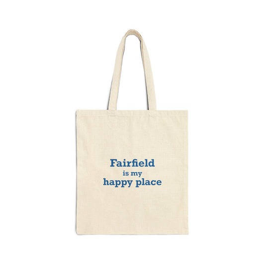 Fairfield Is My Happy Place Cotton Canvas Tote Bag