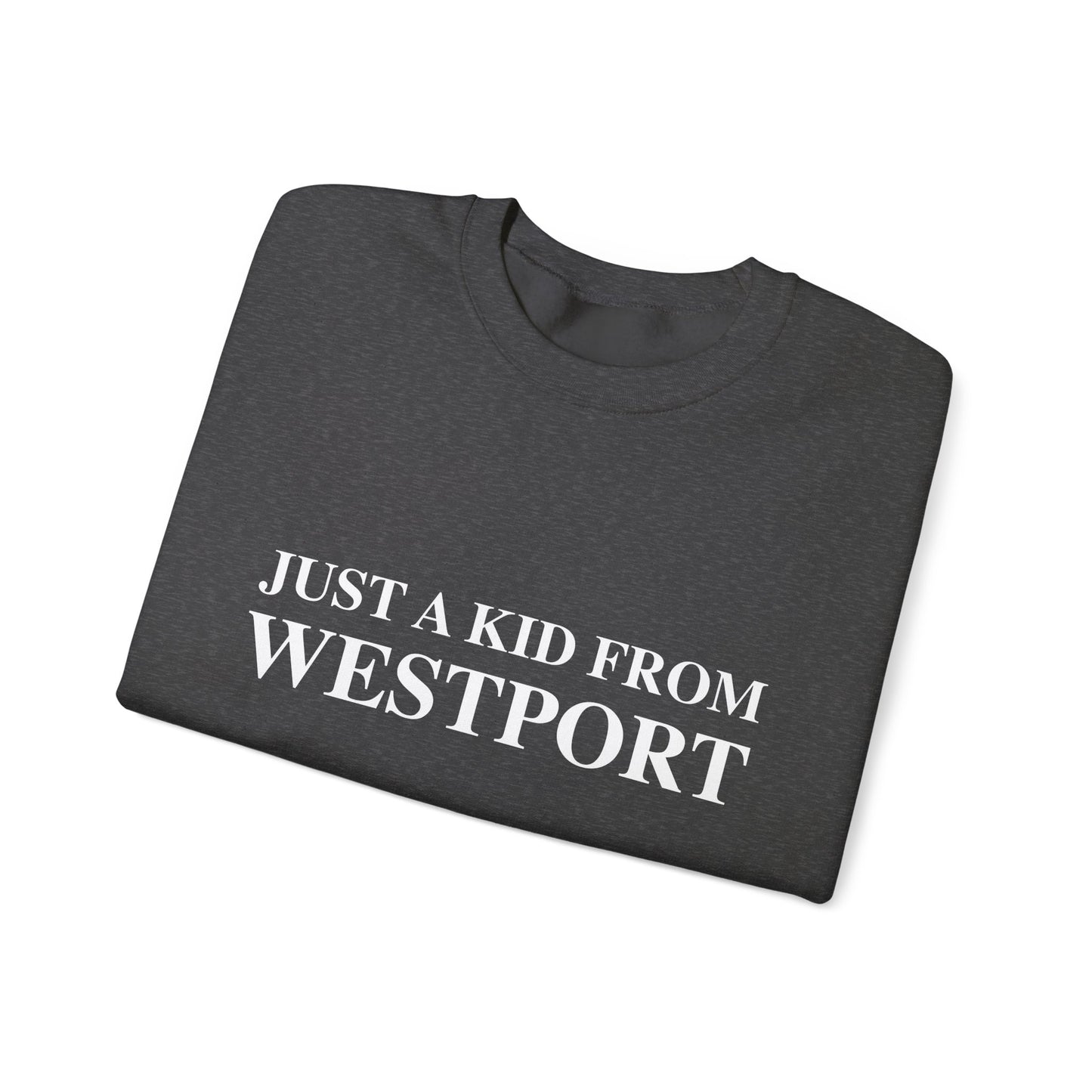 Just a kid from Westport Unisex Heavy Blend™ Crewneck Sweatshirt