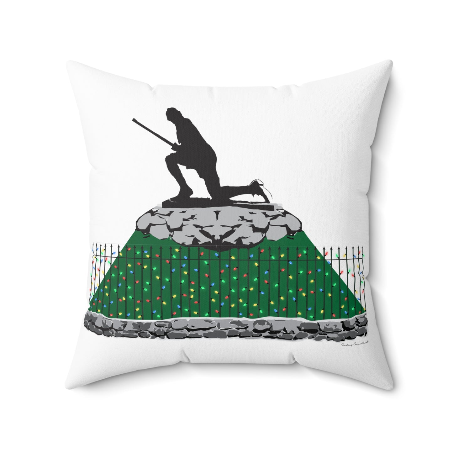 Minuteman Holiday Lights Spun Polyester Square Pillow