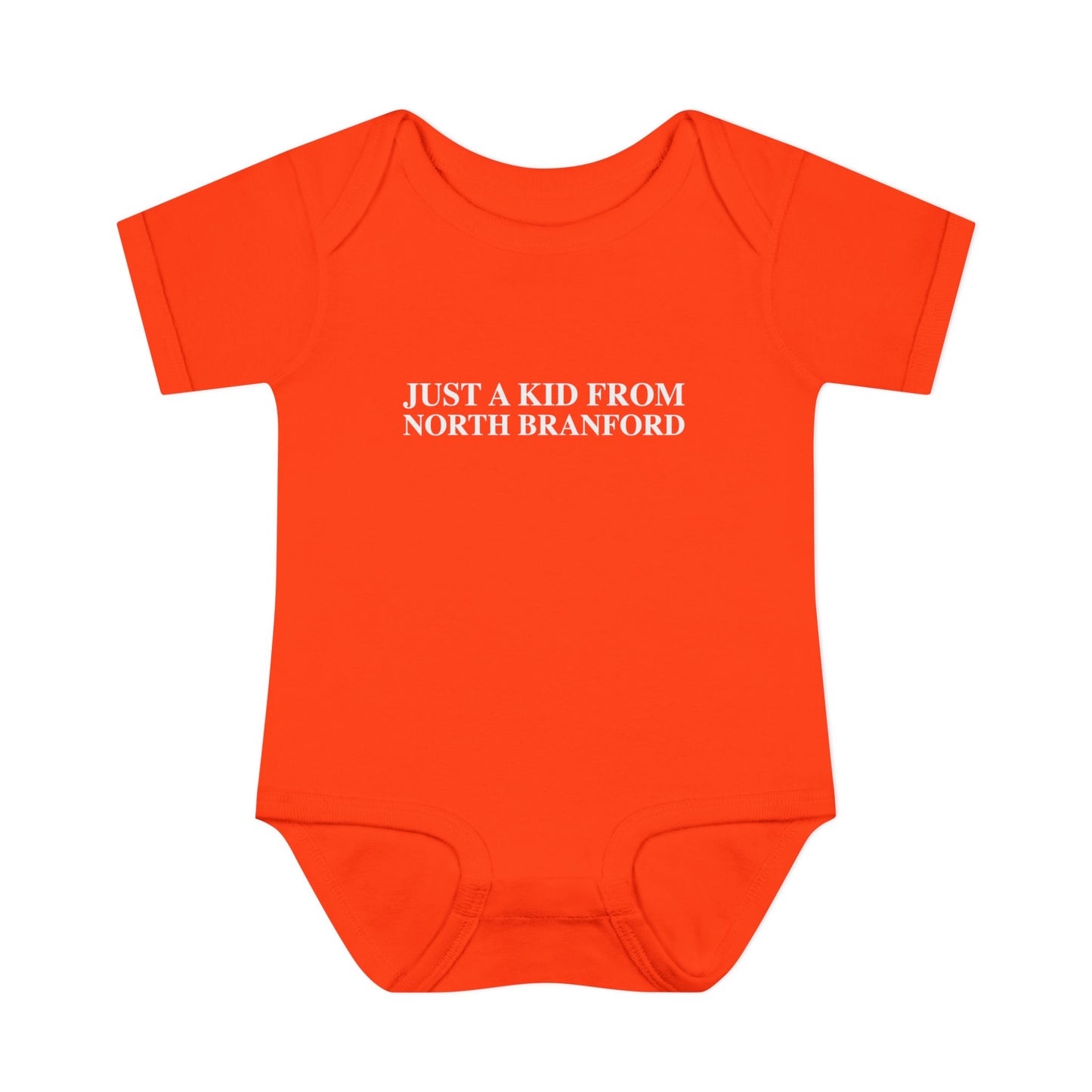 Just a kid from North Branford Infant Baby Rib Bodysuit