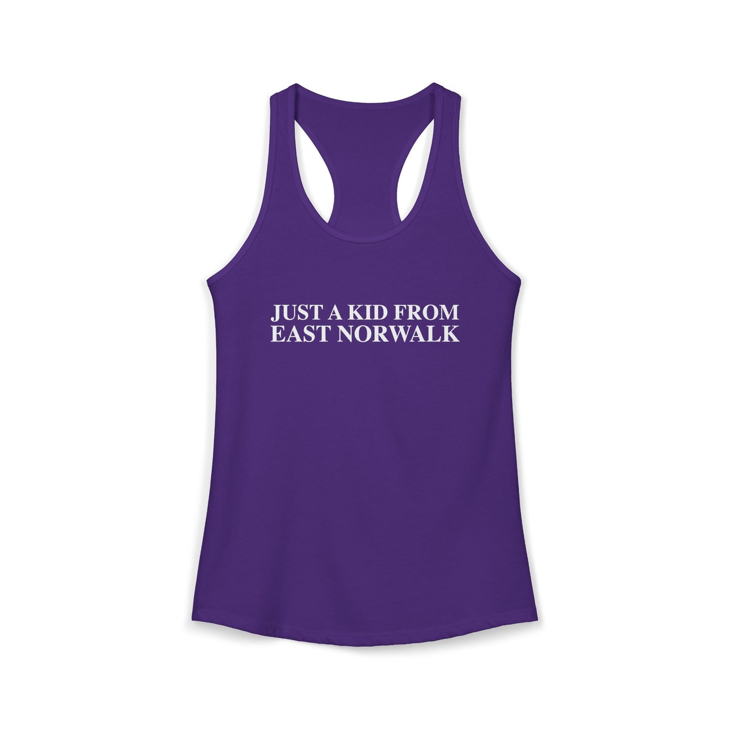 Just a kid from East Norwalk Women's Ideal Racerback Tank Top