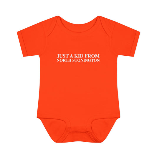 Just a kid from North Stonington Infant Baby Rib Bodysuit