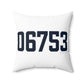 06753 Cornwall Connecticut Zip Code Polyester Square Pillow