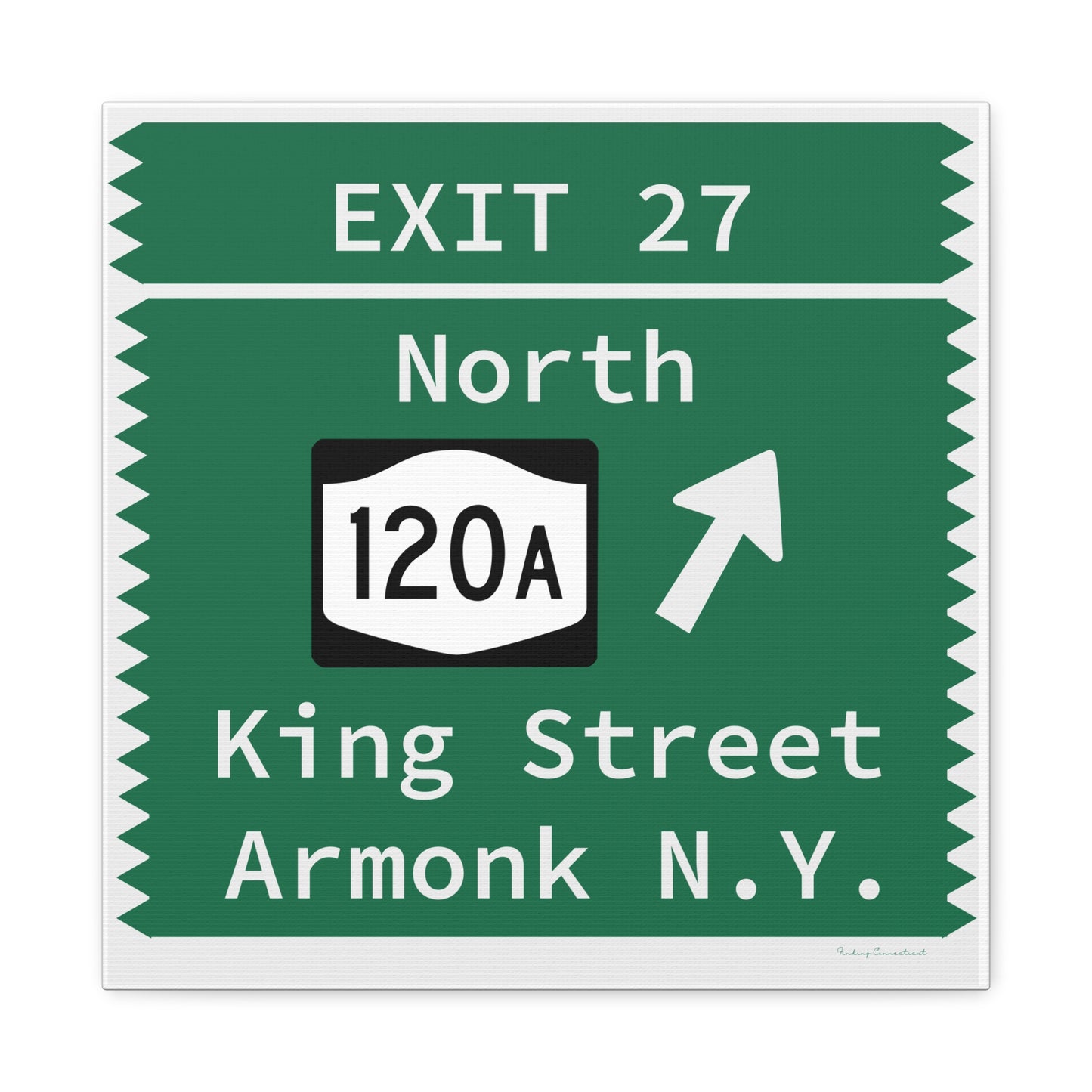 Vintage Merritt Parkway Exit 27 Sign Matte Canvas, Stretched, 1.25"