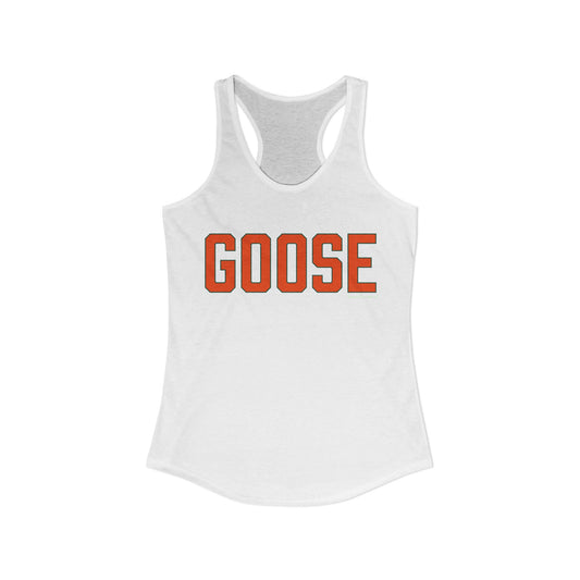 Goose Zip Code - Orange  & Green Women's Ideal Racerback Tank Top
