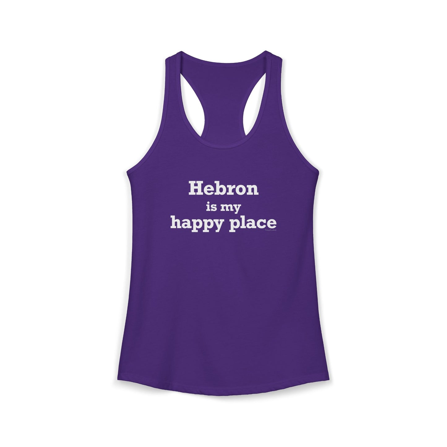 Hebron is My Happy Place Women's Ideal Racerback Tank Top