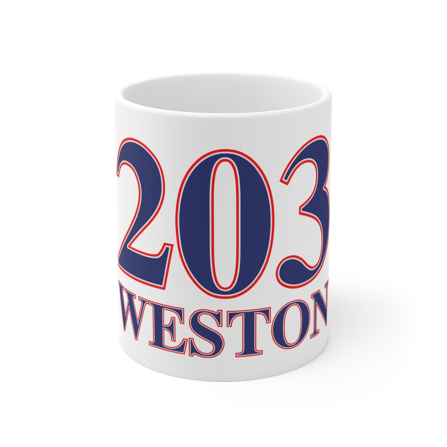 203 Weston Red, White & Blue  Mug 11oz