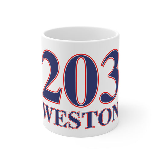 203 Weston Red, White & Blue  Mug 11oz