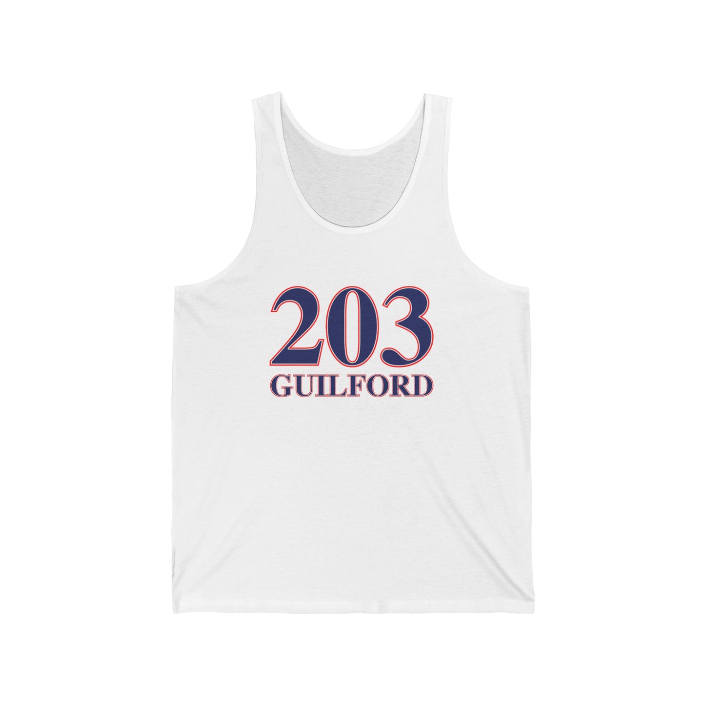 203 Guilford Red White & Blue Unisex Jersey Tank Top