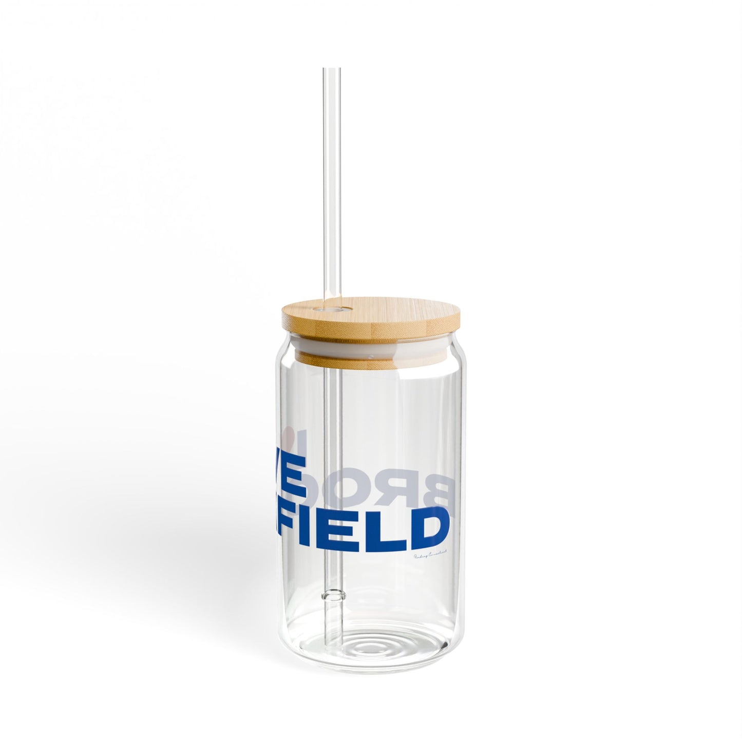 Love Brookfield Glass Can with Straw and Lid, 16oz