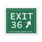 Vintage Exit 36 Merritt Parkway Sign Matte Canvas, Stretched, 1.25"