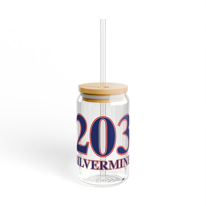 203 Silvermine Red, White & Blue Sipper Glass, 16oz
