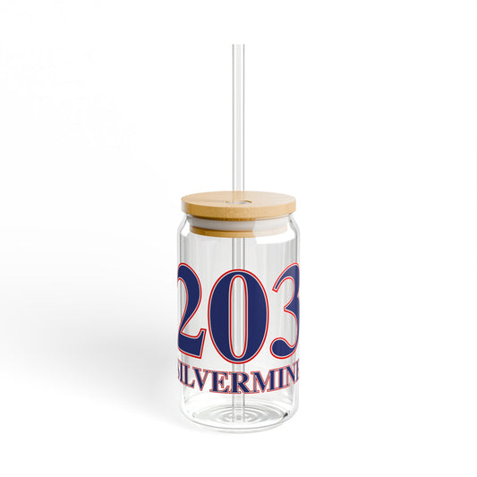 203 Silvermine Red, White & Blue Sipper Glass, 16oz