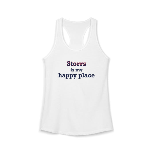Storrs Is My Happy Place Women's Ideal Racerback Tank Top