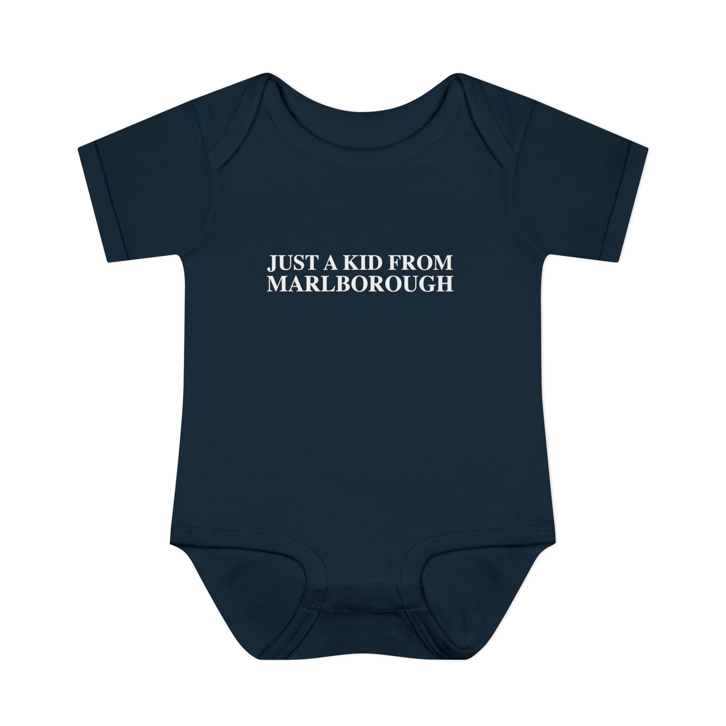 Just a kid from Marlborough Infant Baby Rib Bodysuit