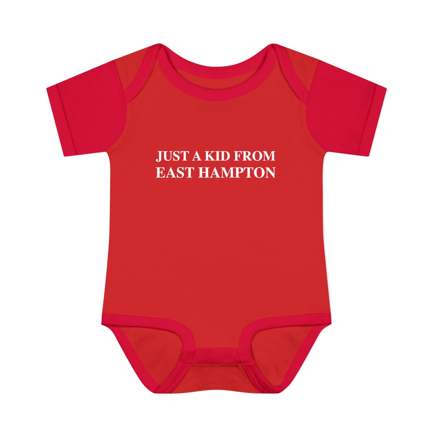 Just a kid from East Hampton Infant Baby Rib Bodysuit
