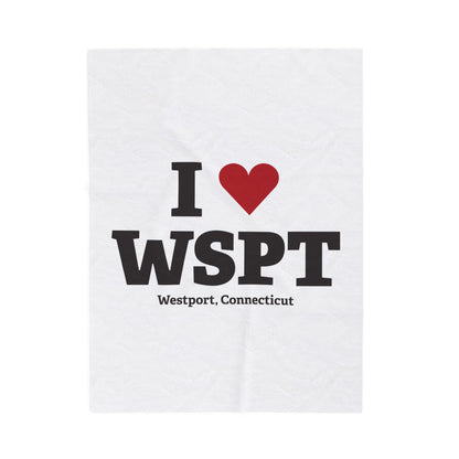I Heart WSPT Velveteen Plush Blanket