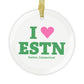 I Heart ESTN Glass Ornaments