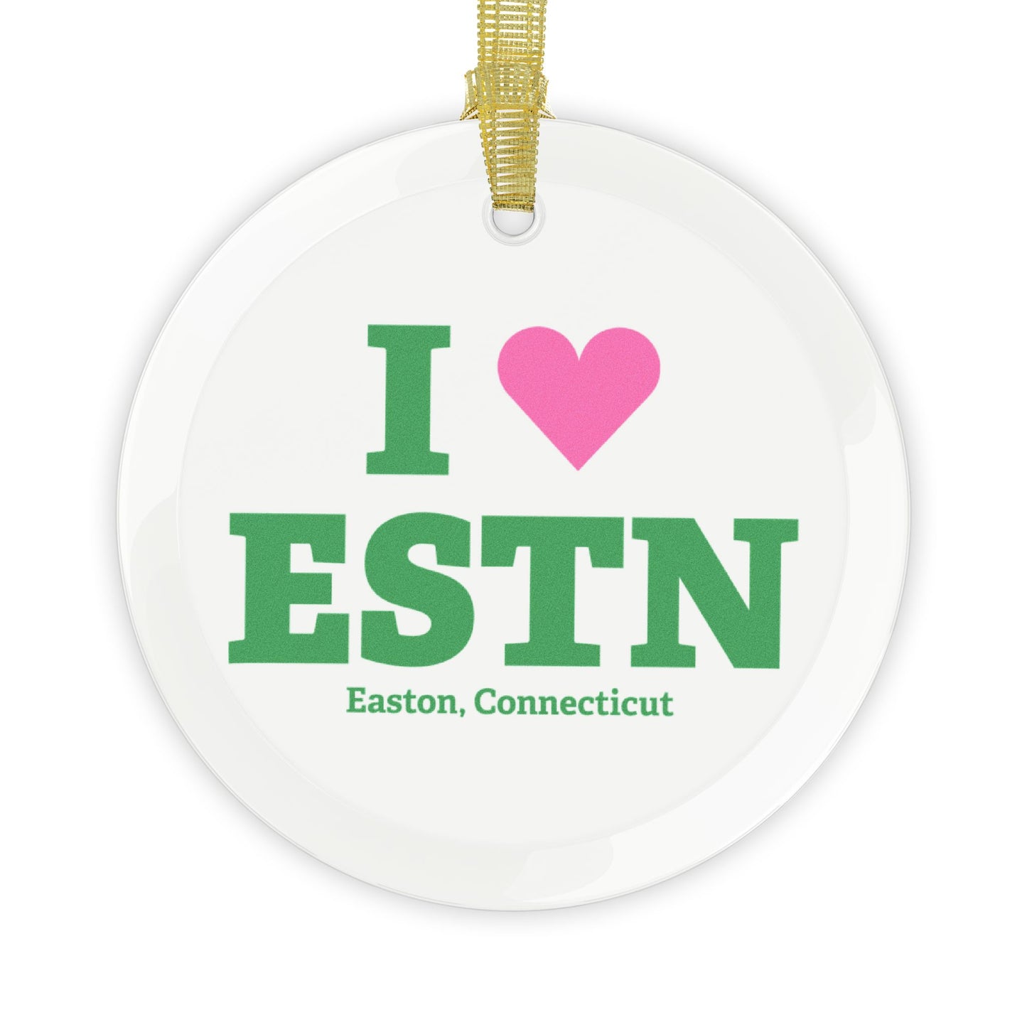 I Heart ESTN Glass Ornaments