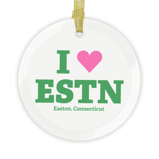 I Heart ESTN Glass Ornaments