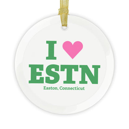 I Heart ESTN Glass Ornaments