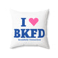 I Heart BKFD Spun Polyester Square Pillow