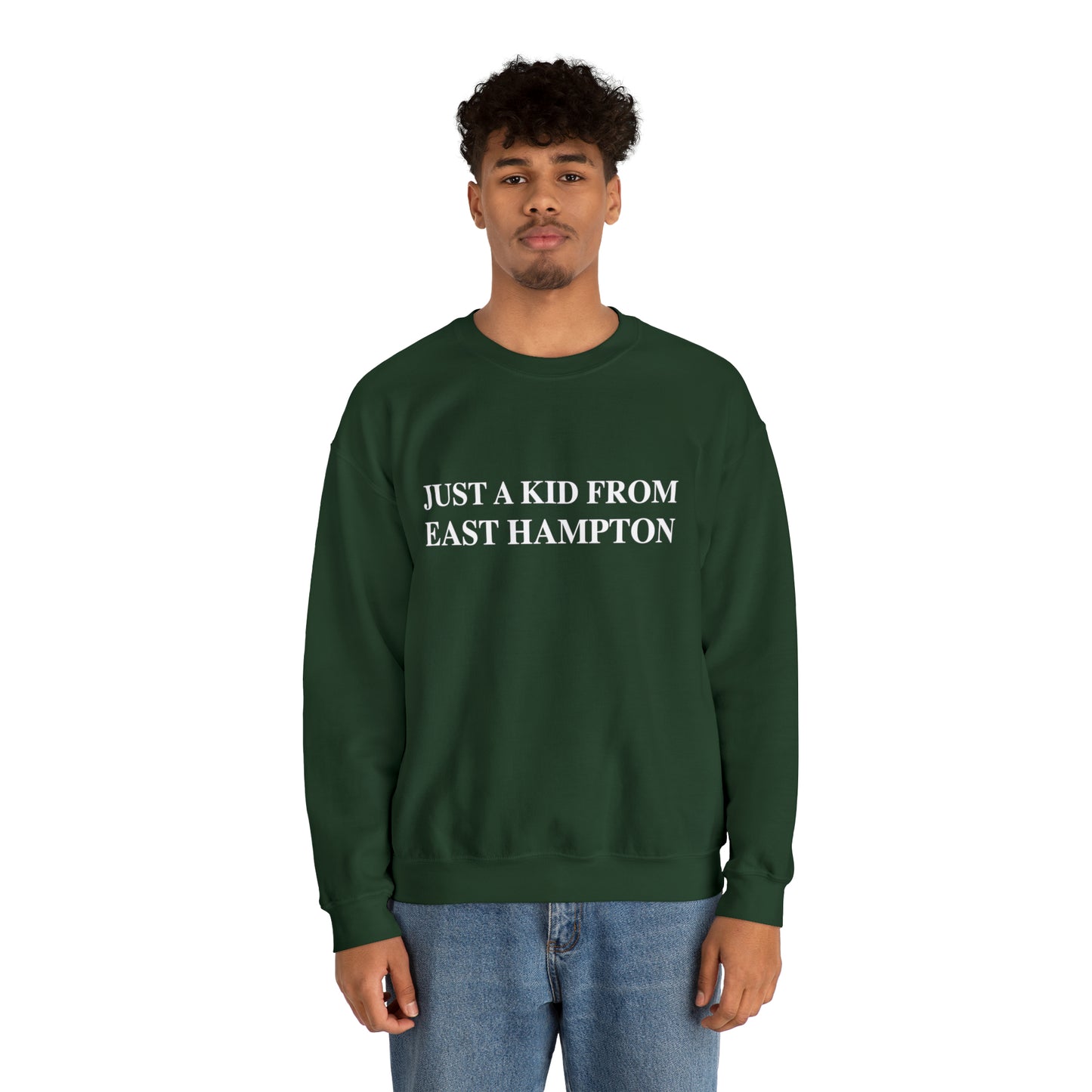 Copy of Just a kid from East Hampton Unisex Heavy Blend™ Crewneck Sweatshirt (white)