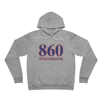 860 Westbrook Red White & Blue Unisex Sponge Fleece Pullover Hoodie