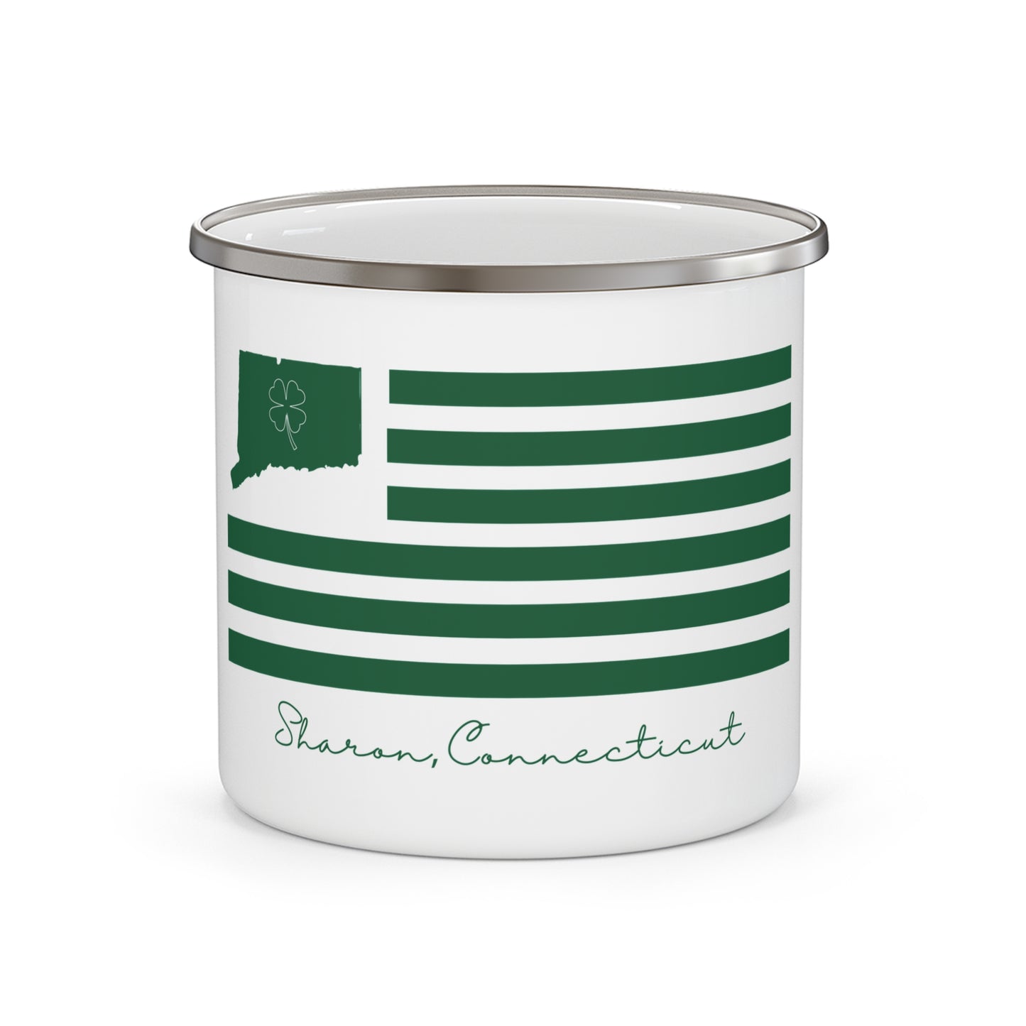 Sharon Connecticut St. Patrick’s Day Flag Enamel Camping Mug