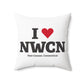 I Heart NWCN Spun Polyester Square Pillow