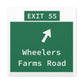 Vintage WCP Exit 55 Sign Matte Canvas, Stretched, 1.25"