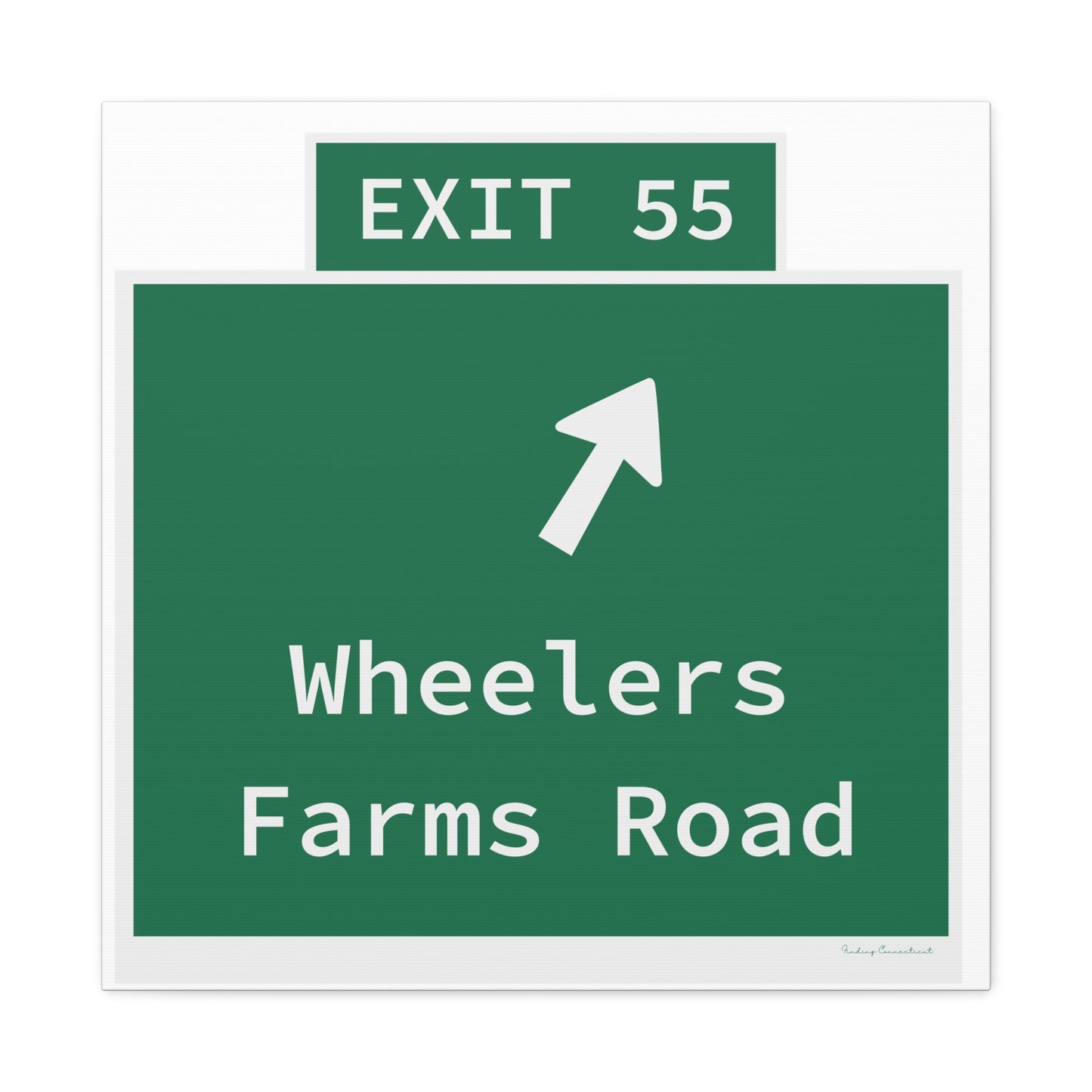 Vintage WCP Exit 55 Sign Matte Canvas, Stretched, 1.25"