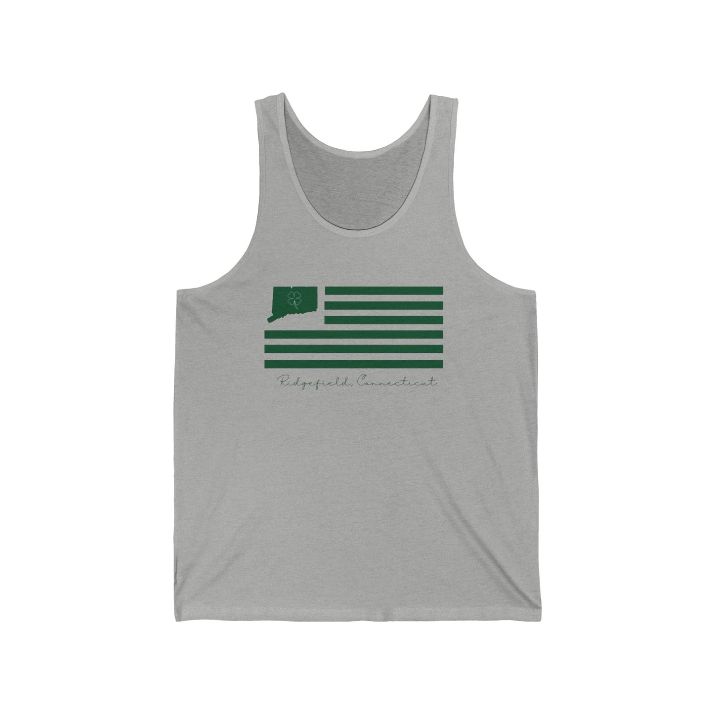 Ridgefield Connecticut St Patrick’s Day Flag Unisex Jersey Tank Top